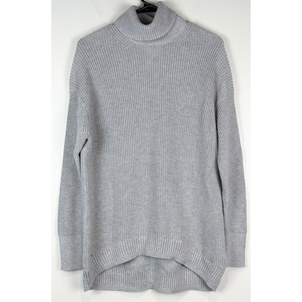J Crew Women's Sweater Cashmere Cotton Grey Neutral Luxury Minimalist Sz Small